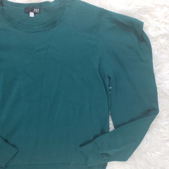 KUT From The Kloth Teal Square Shoulder Sweater - Picture 3 of 7